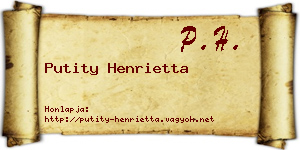 Putity Henrietta névjegykártya